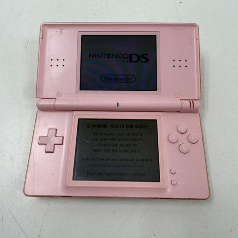 Nintendo DS Lite Pink Handheld Console & Mario Kart DS Game Lot Tested