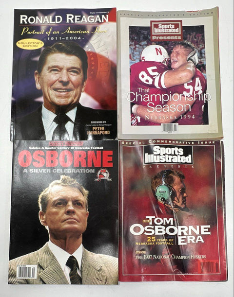 Nebraska Husker Football Magazine & Memorabilia Lot Tom Osborne Time 13 Pcs