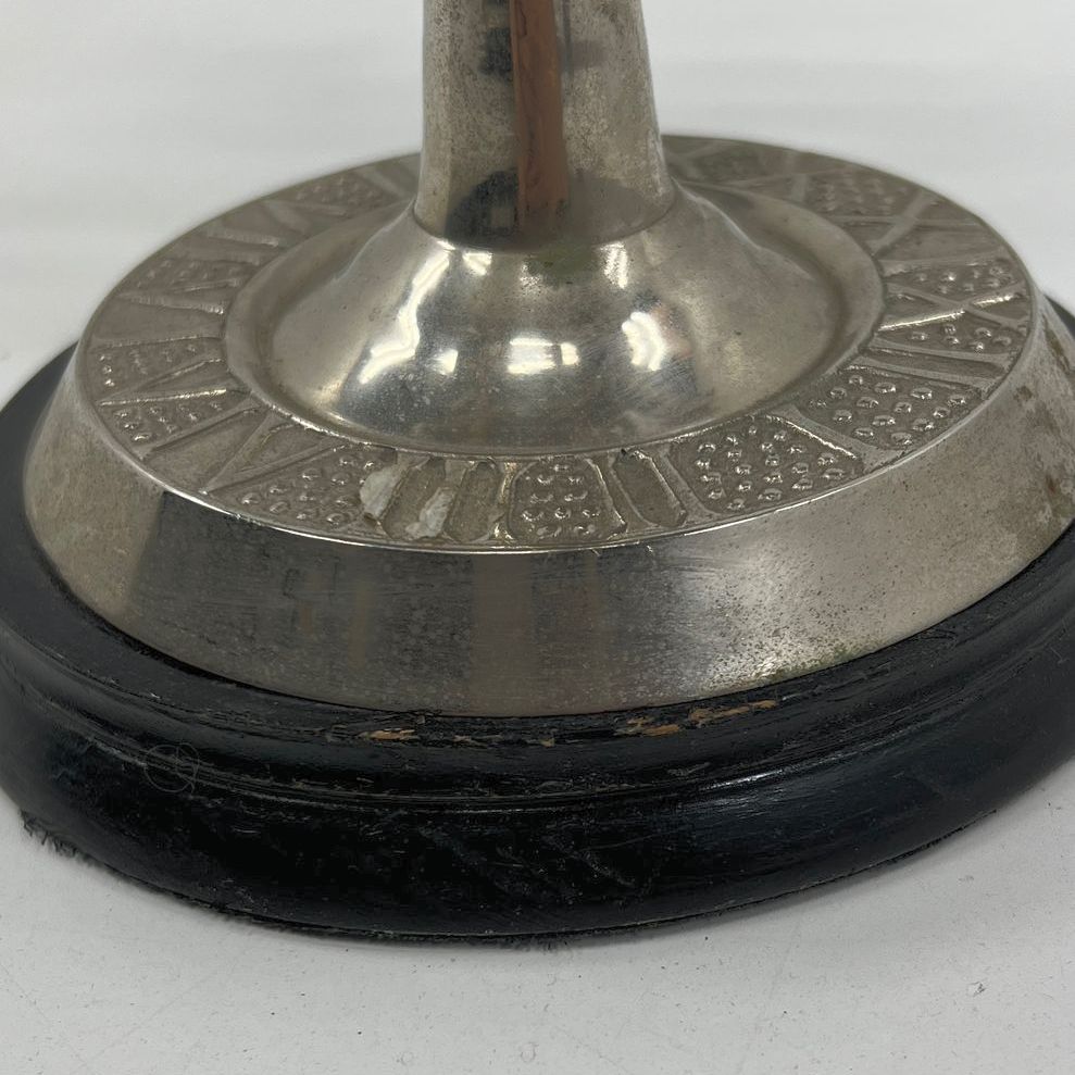 VTG Silver Tone Metal Armillary Sphere Sun Dial Desk or Table Top Decor Piece