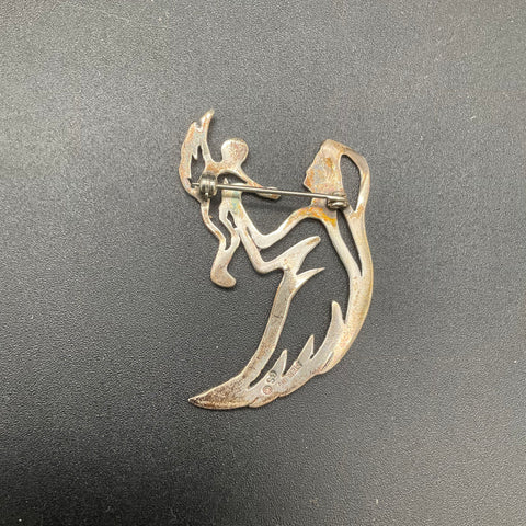 Glenn Sandoval Sterling Silver 925 Mother & Child Figural Brooch Pin 8.3g