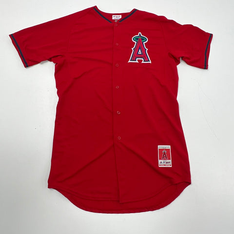 Majestic Red MLB Angels St. Patricks Day Cool Base Authentic Jersey Men's 44 L