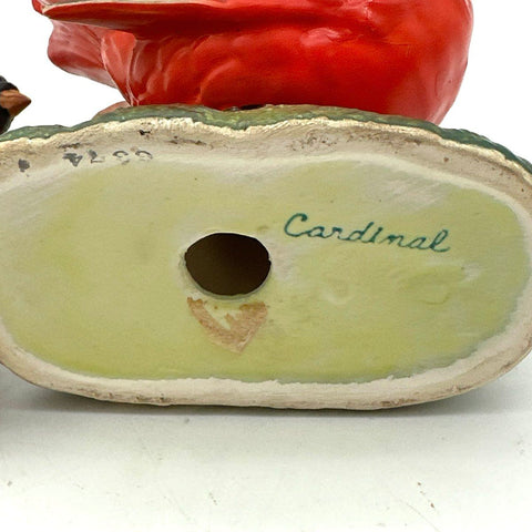 Vintage Lefton Cardinal Figurine Lot Ceramic Red Birds 3 Pieces KW123 KW464 5374