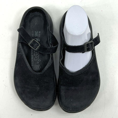 Tatami Birkenstock Black Suede Mary Jane Clogs Mules Shoes Size EU 38 US 7