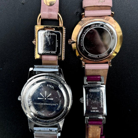 Michael Kors Coach Isaac Mizrahi Designer Womens Watch Lot of 4 Padlock Round