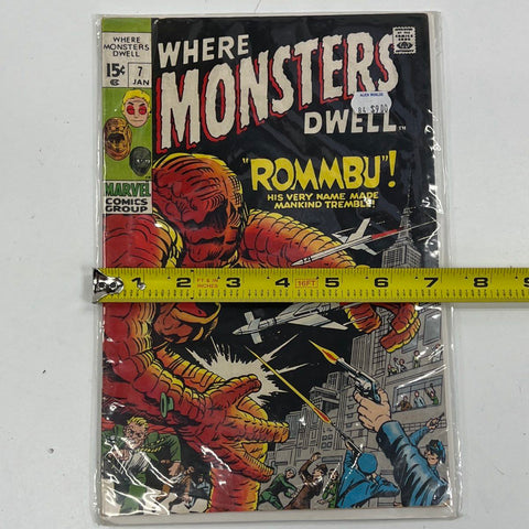 1971 Marvel Where Monsters Dwell #7 Rommbu! Story Jack Kirby Bronze Age Comic
