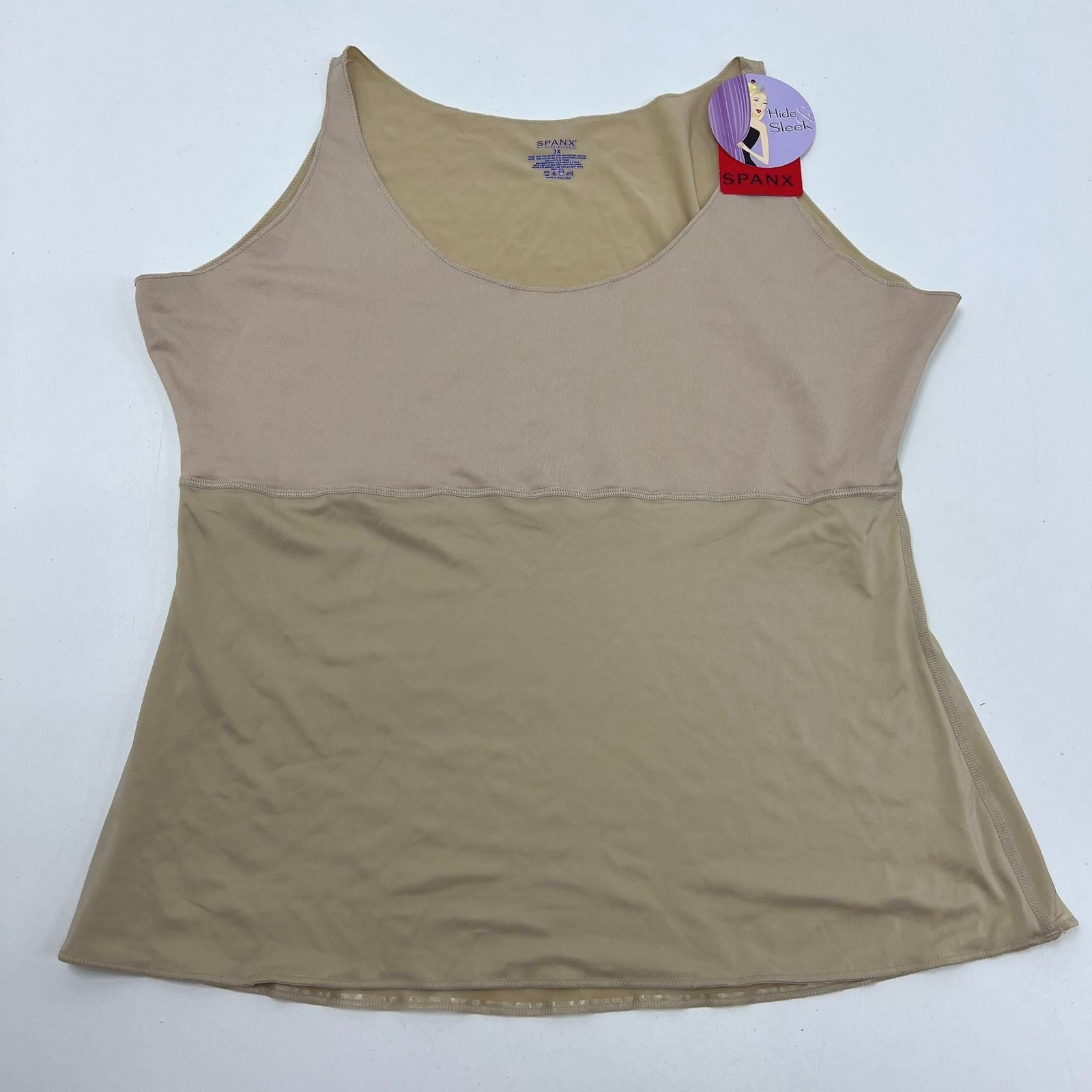 NWT SPANX Hide & Sleek Nude Cami Tank Top Women's 3X