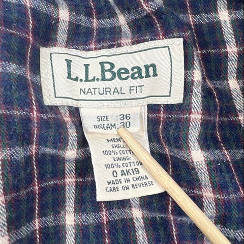 Vintage LL Bean Mens Lot 2 Flannel Lined Jeans & Chinos Pants Sz 36x30