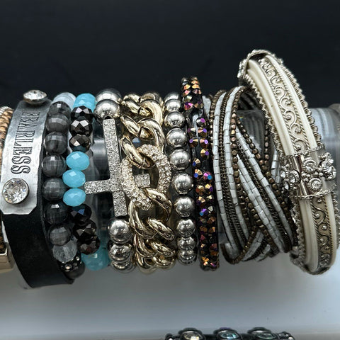 Fashion Costume Jewelry Bracelet Lot of 25+ Alex and Ani Cuffs Beaded Stretch