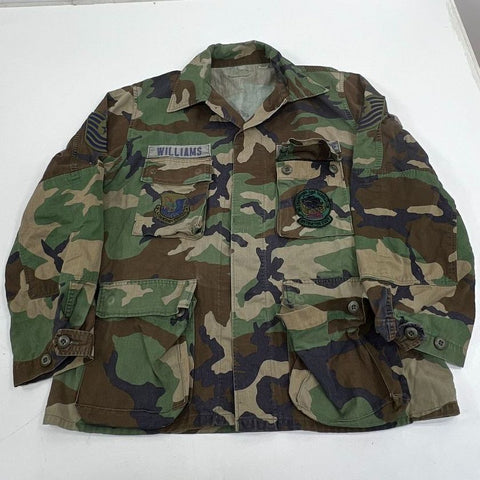 Vintage 80s USAF Woodland Camo BDU Hot Weather Combat Jacket Men's L Regular