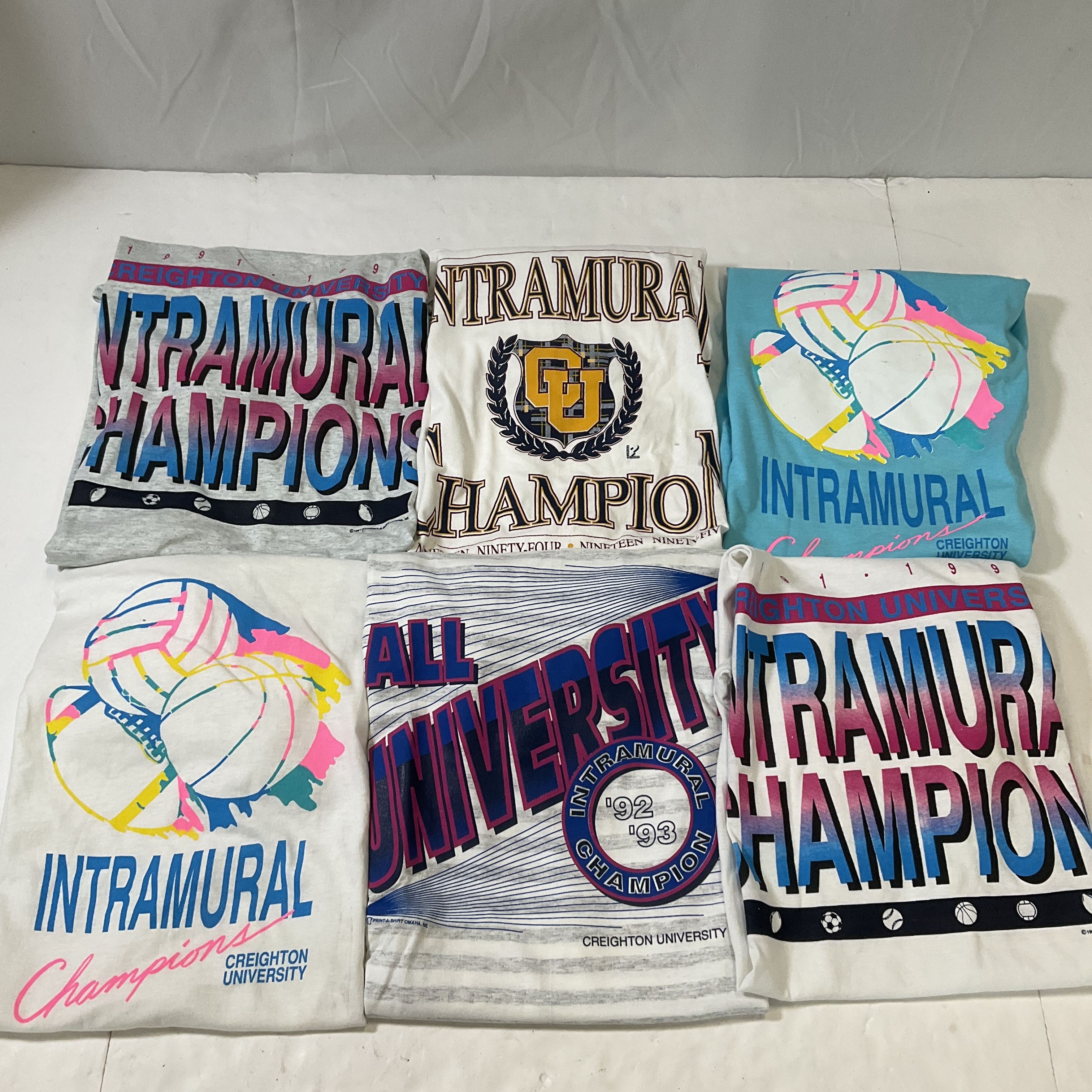 Vintage 90s Creighton University Intramural Sports Single Stitch T-Shirt Lot XL