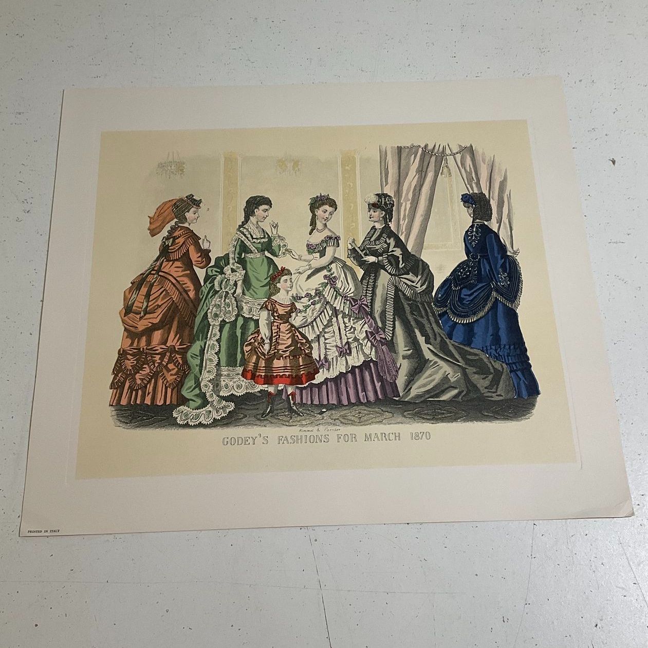 McCall's Centennial Portfolio Godey's Fashion Prints 1870 Lot of 4 12x14 Italy