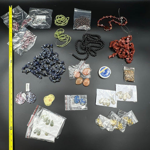 Jewelry Making Supply Lot Gemstone Beads Jasper Sodalite Shell Pendants 3 lbs