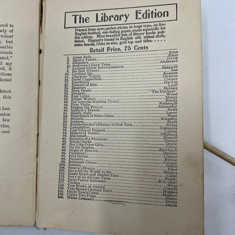 Antique 1905 Charlotte Temple Book by Susannah Rowson W.B. Conkey Co Publisher