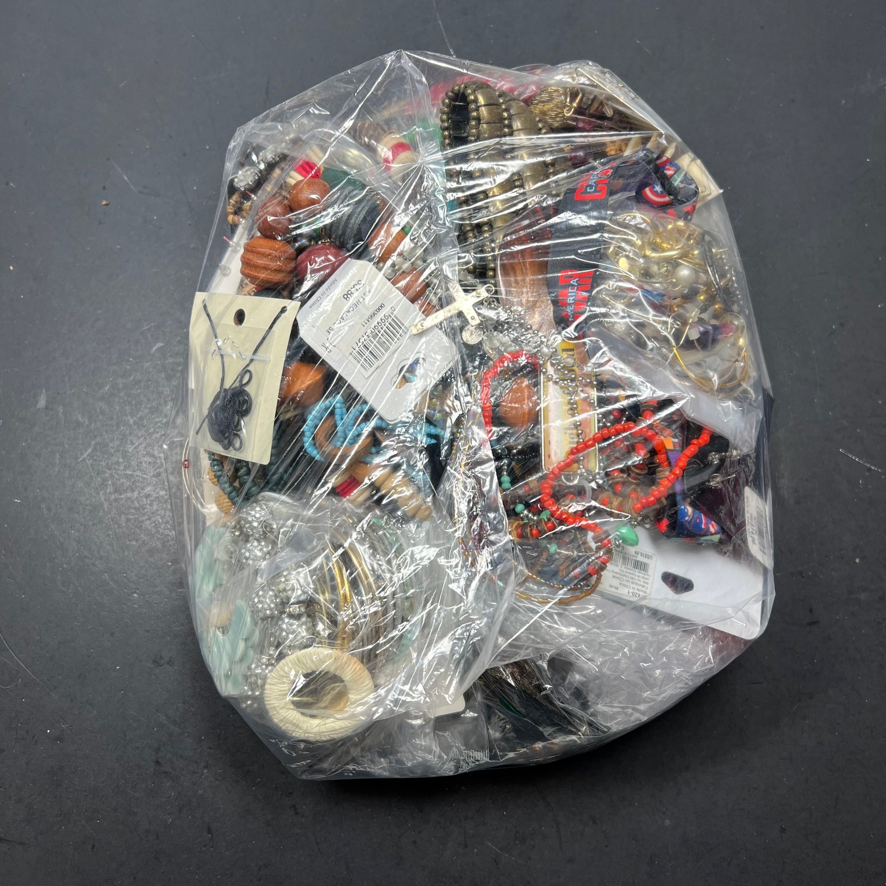 5LB Wearable Costume Jewelry Mixed Items Bag