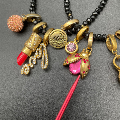 Spartina 449 Jewelry Lot 18K Gold Plated Fringe Earrings Charm Necklace Leather