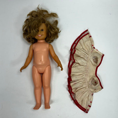Vintage Shirley Temple Ideal Doll 1972 16 Inch Vinyl With Polka Dot Dress