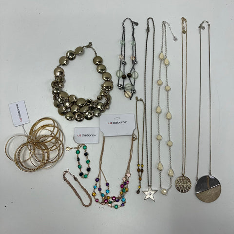Liz Claiborne Jewelry Necklace Bracelet Bangle Lot of 11 NWT Mixed Tone