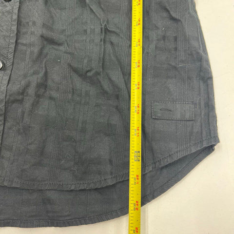 Affliction Black Premium Embroidered Cross Y2K Grunge Button Down Shirt Sz S