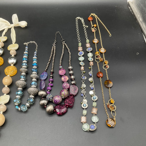 Fashion Beaded Necklace Jewelry Lot of 8 Statement Boho and Classic Styles