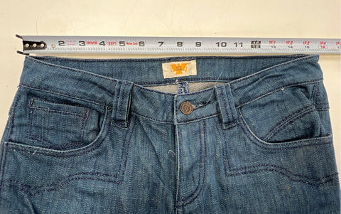 Vintage Y2K Antik Denim Women's Blue Bootcut Flare Sample Jeans Sz 0 Embroidered