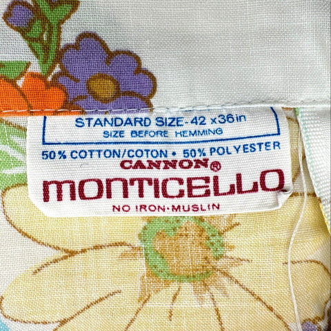 Cannon Monticello Floral Rose Lattice Muslin Pillowcase Lot 3 Vintage Standard