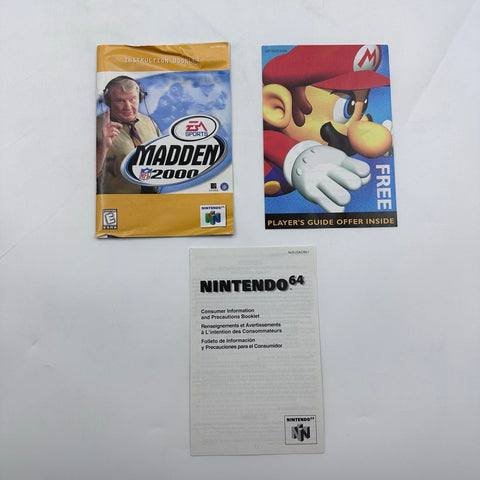 Madden NFL 2000 Nintendo 64 N64 CIB Complete Box Manual EA Sports Tested NTSC