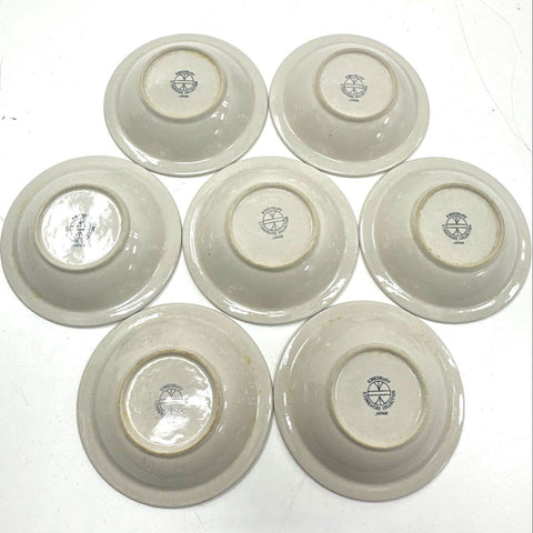 Kingsbury Stoneware Brown Band Plates and Bowls 15 Piece Set Japan Vintage