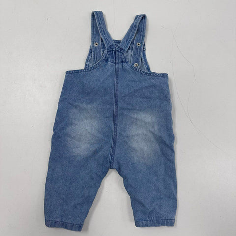 Disney Baby Toy Story Woody Buzz Best Buds Denim Overalls Romper Sz 6/9M