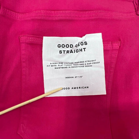 Good American Women's Pink Good Legs Straight High Rise Jeans Size 24 NWT