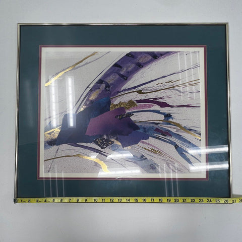 Steve Strickland Starwave II Abstract Framed Print 27x23 Signed Modernist Art