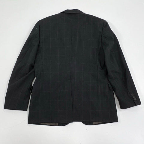 Vintage 80s John Weitz Mens Windowpane Plaid 2-Piece Suit Made in USA