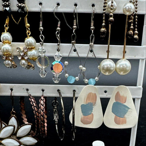 Mixed Fashion Earrings Costume Jewelry Lot Faux Pearl Rhinestone Boho Dangle
