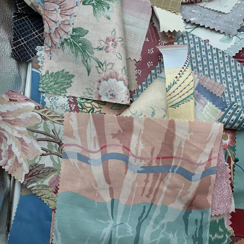Vintage Fabric Quilt Squares Scraps Lot Mixed Patterns Florals Cotton 7.5 lbs