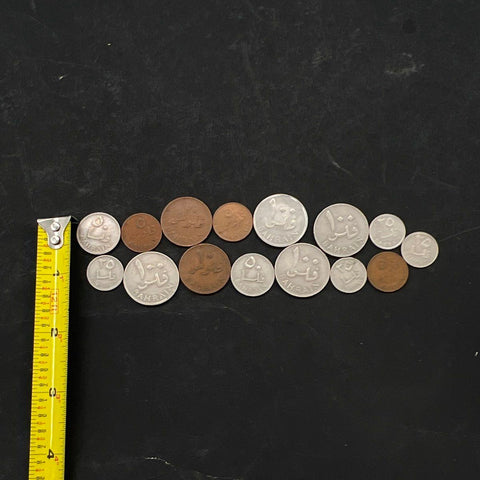 Bahrain Coin Lot Vintage 1965-1970 16 Pieces 1 5 10 25 50 100 Fils