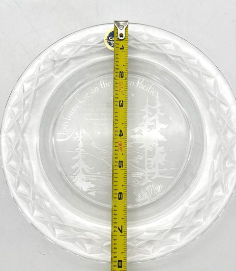 Cavan Crystal Union Pacific Christmas Eve Etched Plate 24% Lead Crystal Ireland