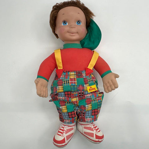Vintage Playskool My Buddy Doll 21 Inch Plaid Overalls Outfit Original 1980s