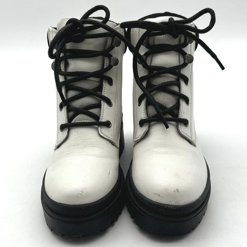Harley-Davidson White Leather Combat Motorcycle Boots Women's Size 5.5 M