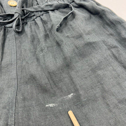 Back Beat Co Womens Gray Linen Cargo Wide Leg Jumpsuit Size M