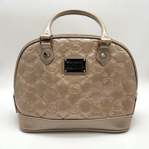 Loungefly Sanrio Hello Kitty Metallic Champagne Embossed Satchel Bowler Bag