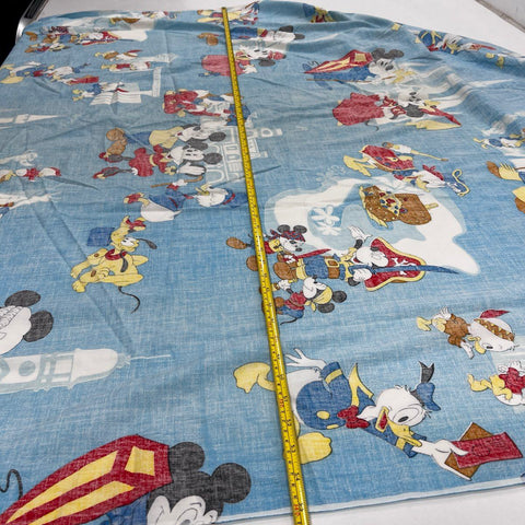 Vintage Disney Sheet Set Mickey Mouse Donald Duck Twin Fitted Flat Muslin 2pc