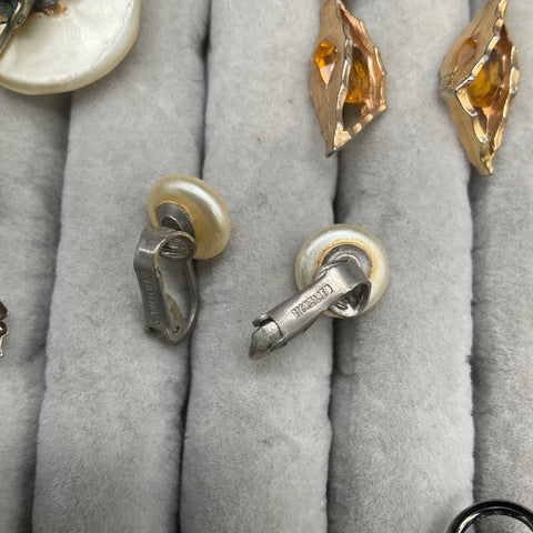 Jeff Lieb Richelieu Vintage Costume Clip On Earrings Jewelry Lot of 24 Pairs