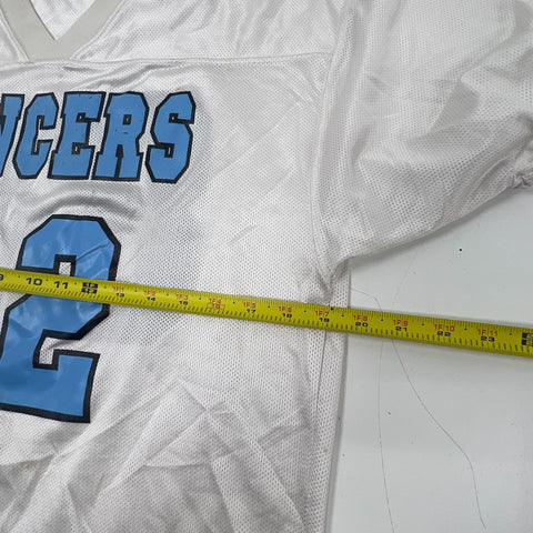 Alleson Athletic White Blue Vintage Y2K Lancers 82 Football Jersey Men's M