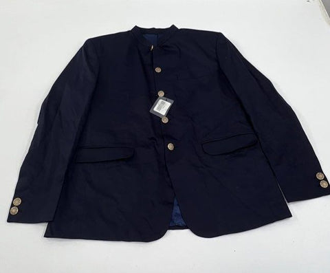 French Crown Men's Navy Blue Mandarin Collar 2-Piece Suit Sz 42 / 34W