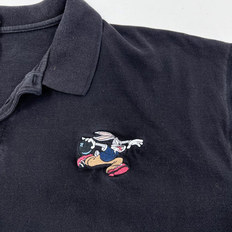 Vintage 1999 Looney Tunes Bugs Bunny Embroidered Polo Shirt Warner Bros Sz XXL