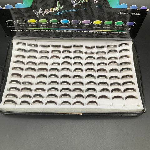 Bulk Mood Ring Retail Display Jewelry Lot 97 Color Changing Rings 12 Colors