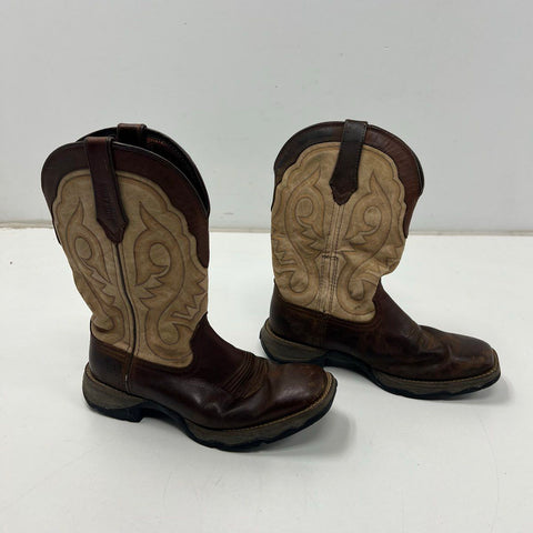 Durango Lady Rebel DRD0332 Western Cowboy Boots Brown Taupe Leather Size 8M