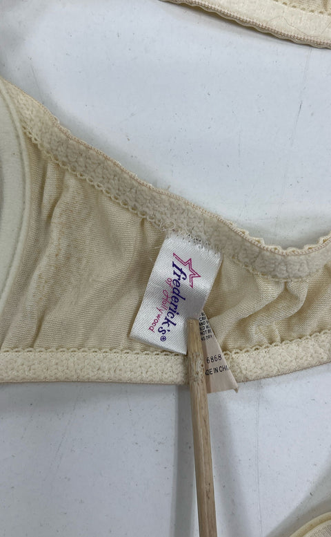 Vintage Women's Fredericks of Hollywood Padded White Bra Lingerie - Size 34A