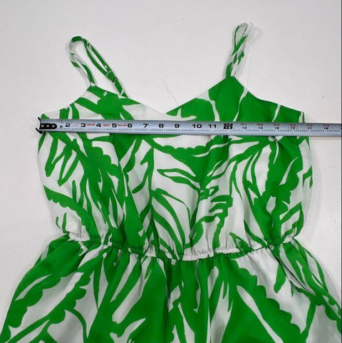 Lilly Pulitzer Target Women's Green White Palm Leaf Print Wide Leg Jumpsuit Sz M