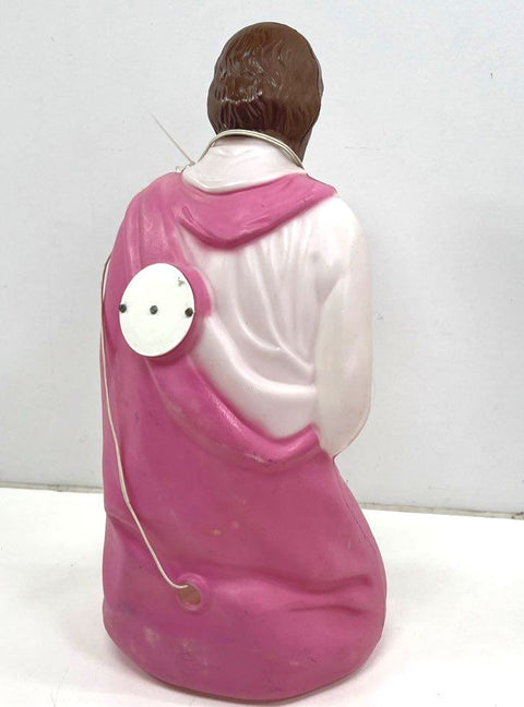 Vintage Joseph Nativity Scene Blow Mold 27" Light Up Christmas Yard Decor Pink
