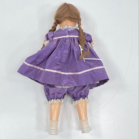 Vintage Composition Doll Unmarked 1920s 1930s Sleep Tin Eyes Human Hair Wig 19"